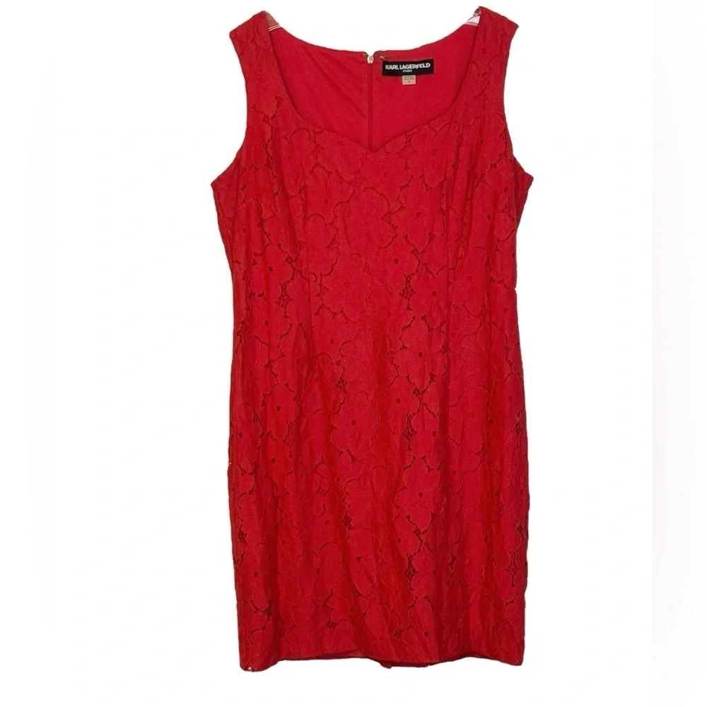 Karl Lagerfield Eyelet Floral Dress SZ 12 - Picture 2 of 3